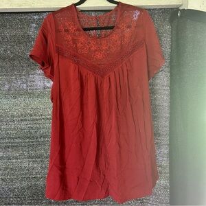 Torrid Rust Lace Flutter Sleeve Top 4 4X NWT